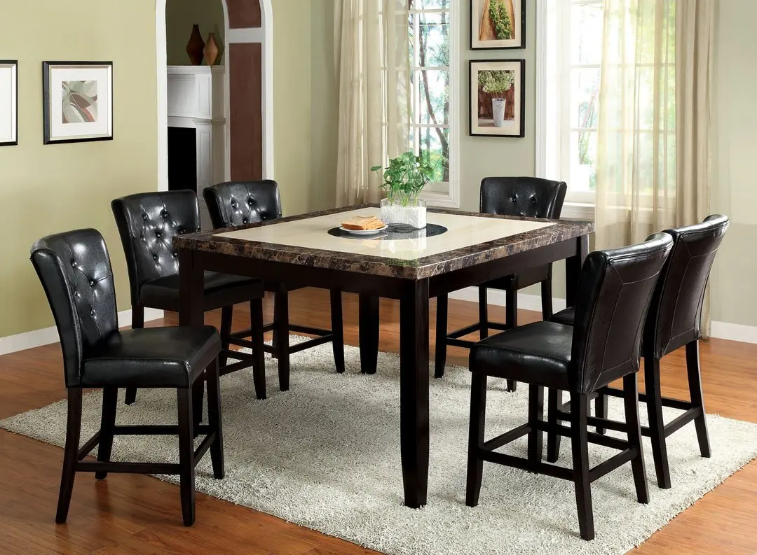Black Marble Top Dining Table Set Find Get Quotations 7 Pc Belleview Ii Dark Gray And White Faux Marble Table Top Black Wood