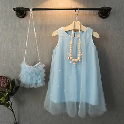 New Fashion Beautiful Cute Baby Flower Girl Princess Party font b Dress b font Bead Tulle