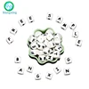 Non-Stick 12mm White English Russian Food Grade BPA Free Baby Teething Silicone Letter Alphabet Beads for DIY Chain