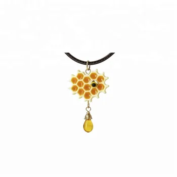 Honeycomb Necklace,Gold Wire Rapped 