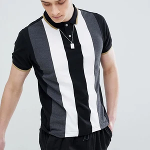 Men T Shirt Short Sleeve Striped design Polo Collar Patchwork Slim Fit Men T Shirt Short Sleeve Striped design Polo Collar Patchwork Slim Fit