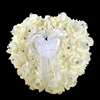 Wholesale Elegant Heart Shape Ring Pillow Ivory Rose Flower Decorative Bridal Wedding Ring
