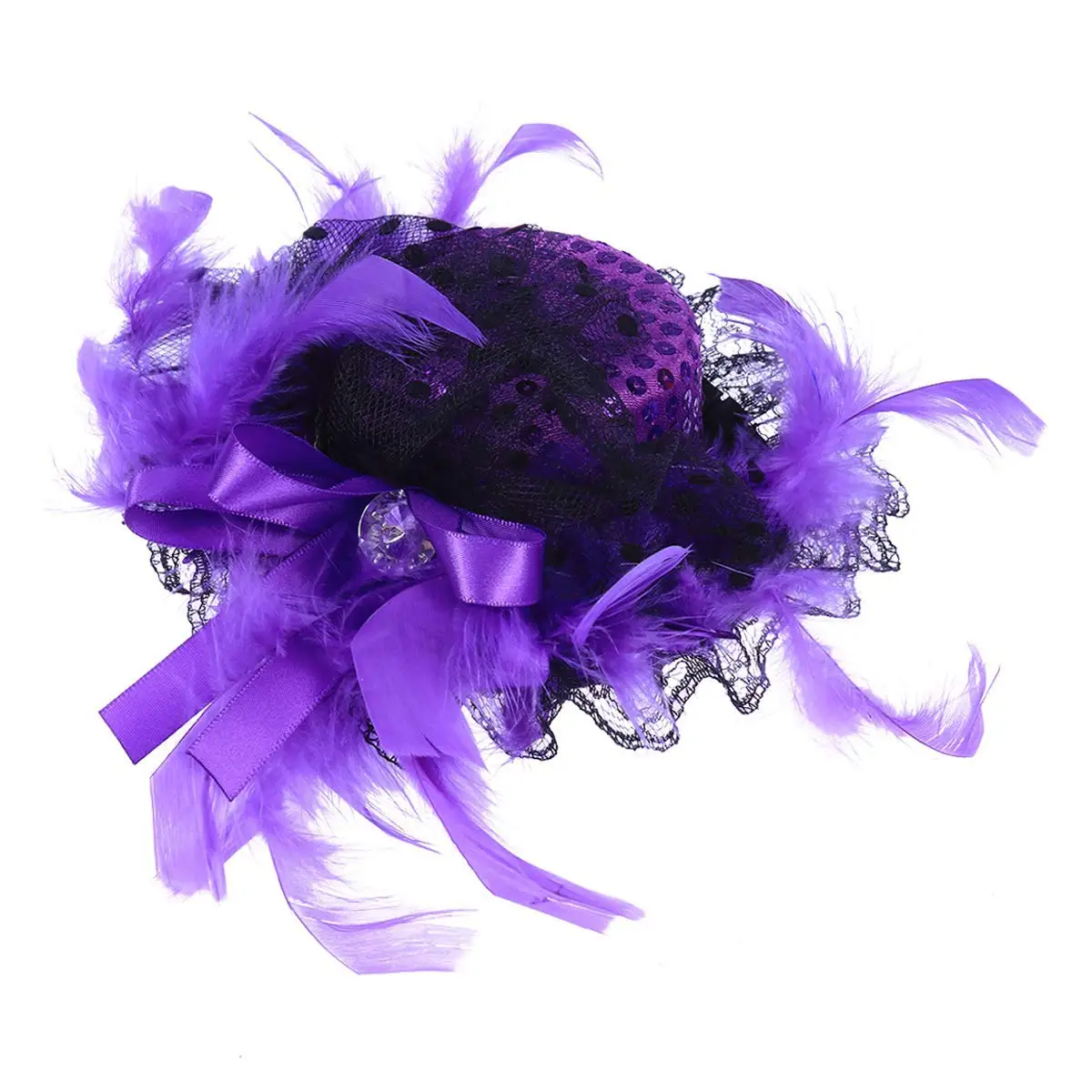 purple wedding hats and fascinators