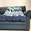 Anti-pilling flannel fleece fringe tassel throw blanket with chenille fringes