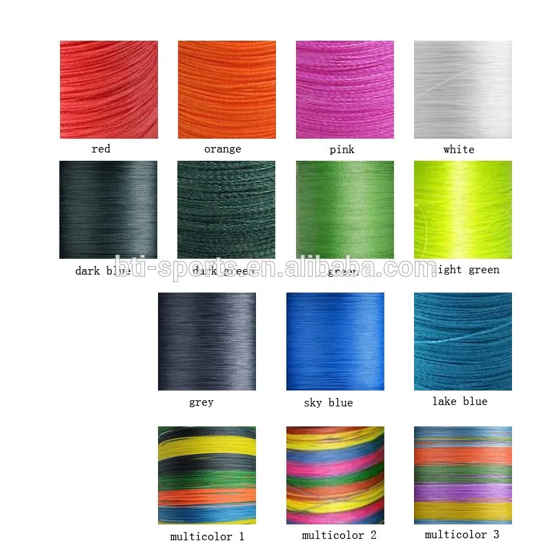 colored braided fishing line