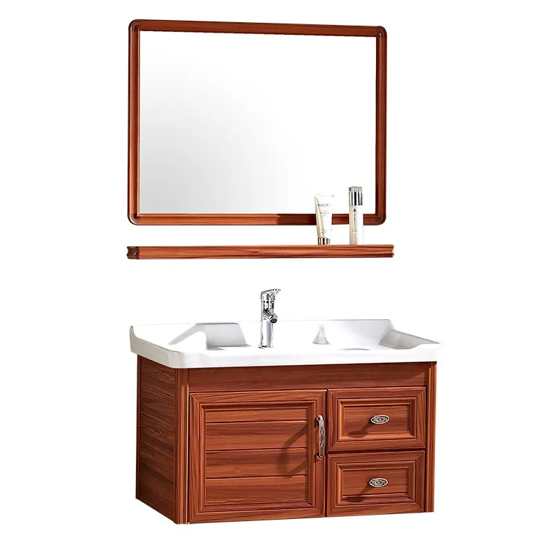 Modern Design Bathroom Cabinet Vanity With Counter Top Wash Basin Mirror Cabinet Aluminum 8371