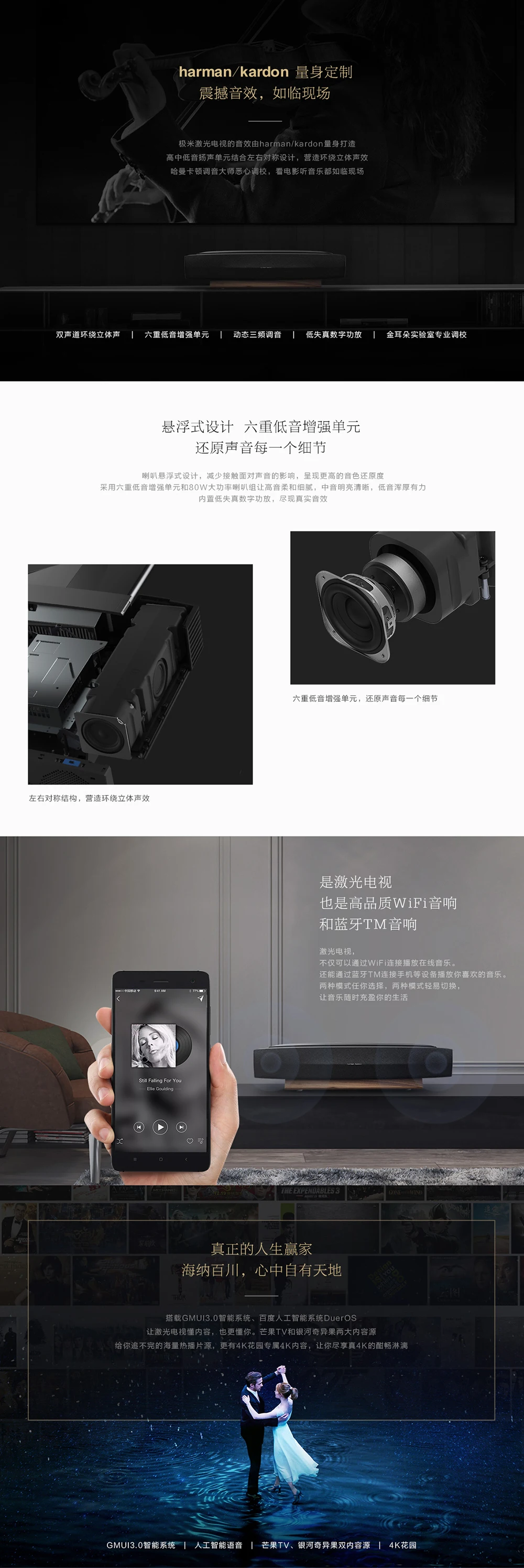 Salange XGIMI T1 4K Laser Projector with 3840*2160p 4K Native Resolution Android6.0 4000 Ansi Lumen for Home Theater 0.189:1