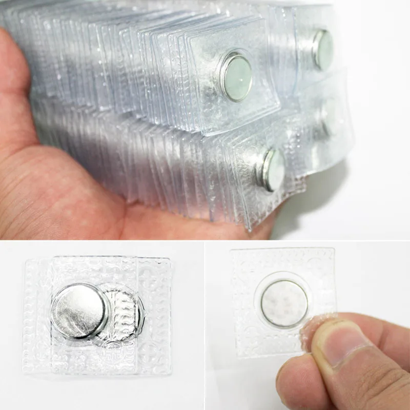 10pairs 12x2mm PVC Invisibles Hidden Sew in Magnetic Snaps Magnets Purse Closure