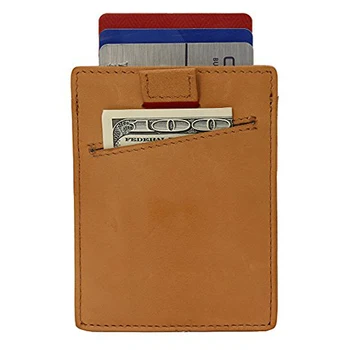 Custom Logo Rfid Blocking Imperial Horse Leather Minimal Slim Atm