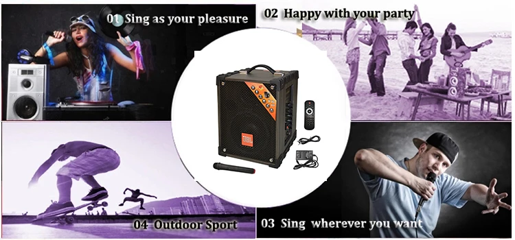 New sound active Portable Trolley Bluetooth wireless Speaker Amplifier Karaoke system - ANKUX.COM