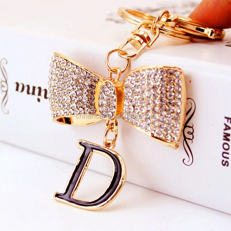Leather Bow Shape Keychain Rhinestone Keychain Pendant With Number Plate  Exquisite Purse Wallet Bag Accessories - Temu