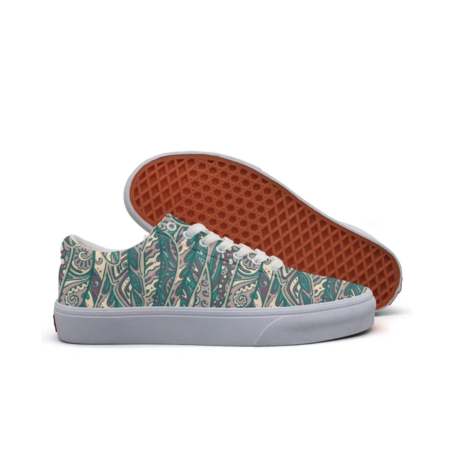 SEERTED Ornamental Bird Feather Canvas Slip On Shoes For Women