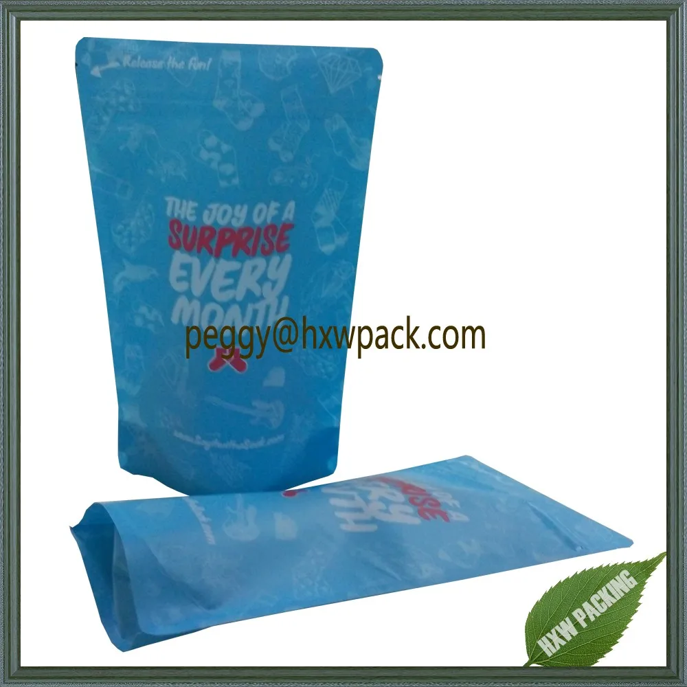 Stand Up Matt Plastic Bag For Socks Packaging/cloth Packaging/underwear