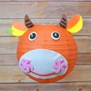 party use event use 16'' paper lantern animal face DIY kit - ox(kid craft project)decorative lantern