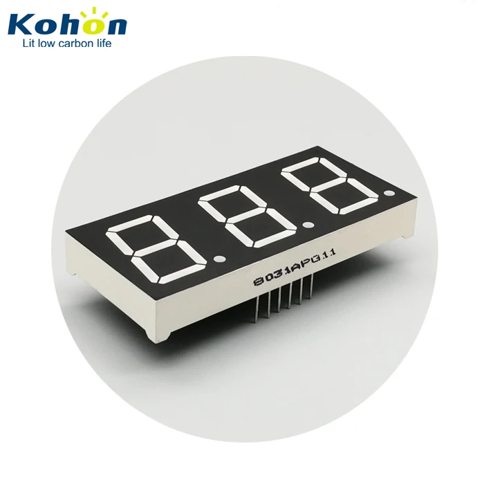 0.8 inch 3 digit ultra bright red anode 7 segment led display