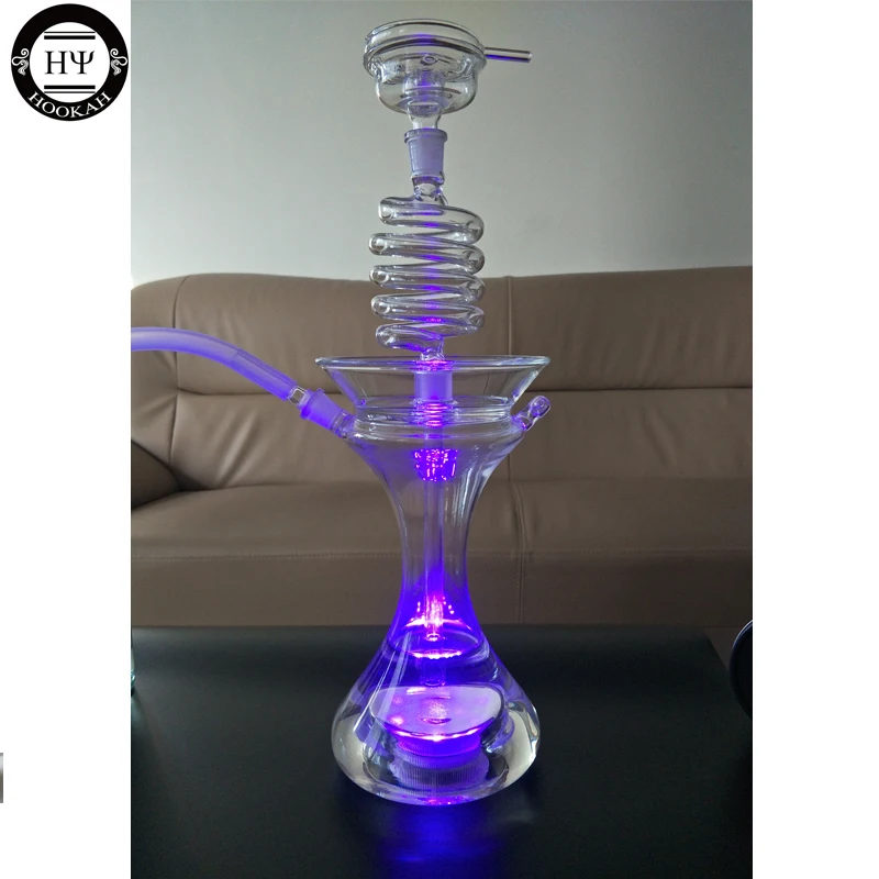 New Led Shisha Glass Hookah Spiral Usa Hookah Good Smoking Experience ...