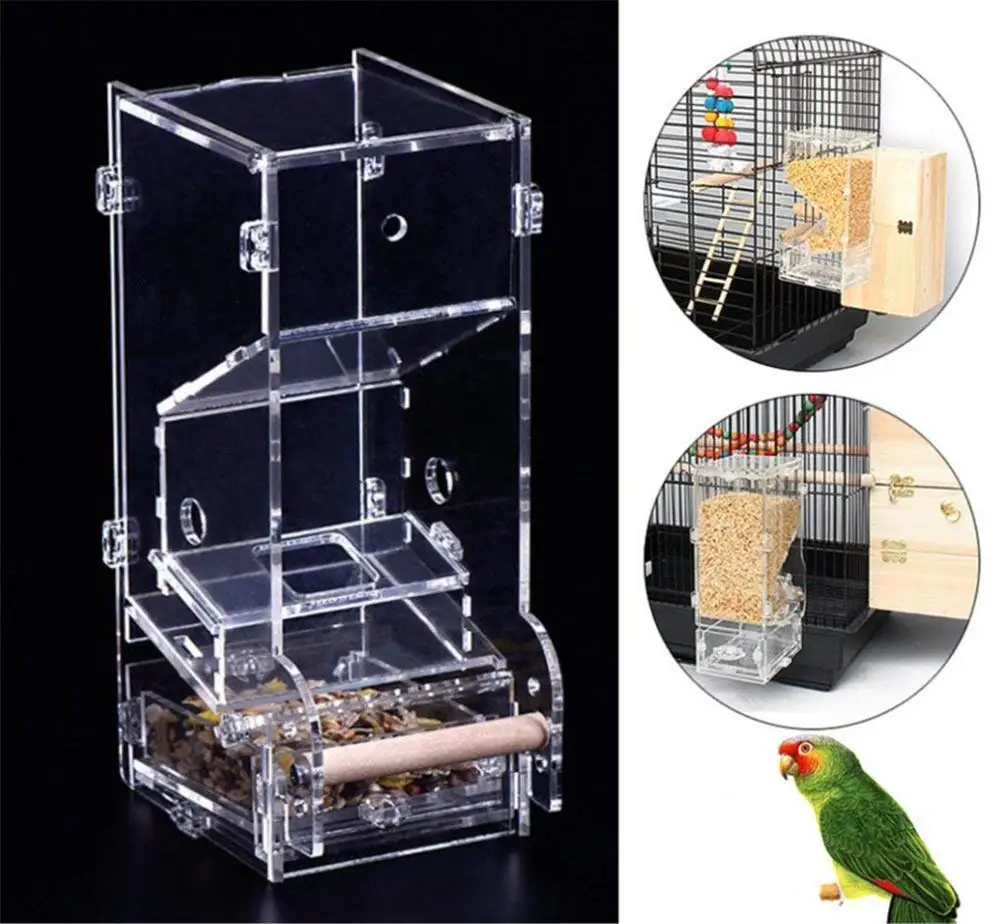 Buy Urijk No Mess Bird Feeder Free Install Tidy Seed Parrot Food