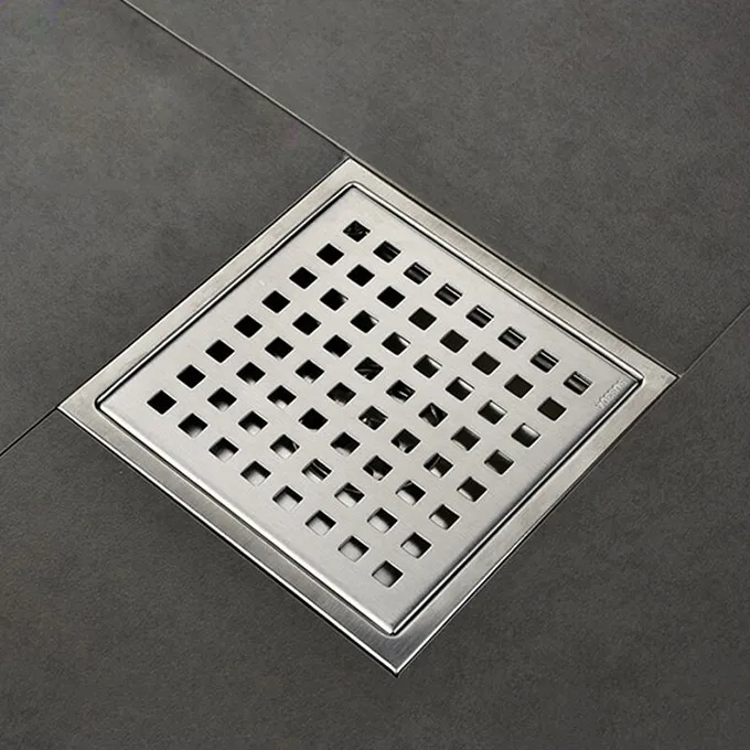 6inch Square Shower Floor Drain With Removable Cover Grid Grate Sus 304 Stainless Steel Buy