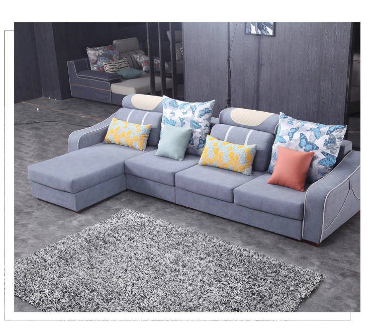 Living Room Furniture Low Price L Shape Fabric Sofa Set ...