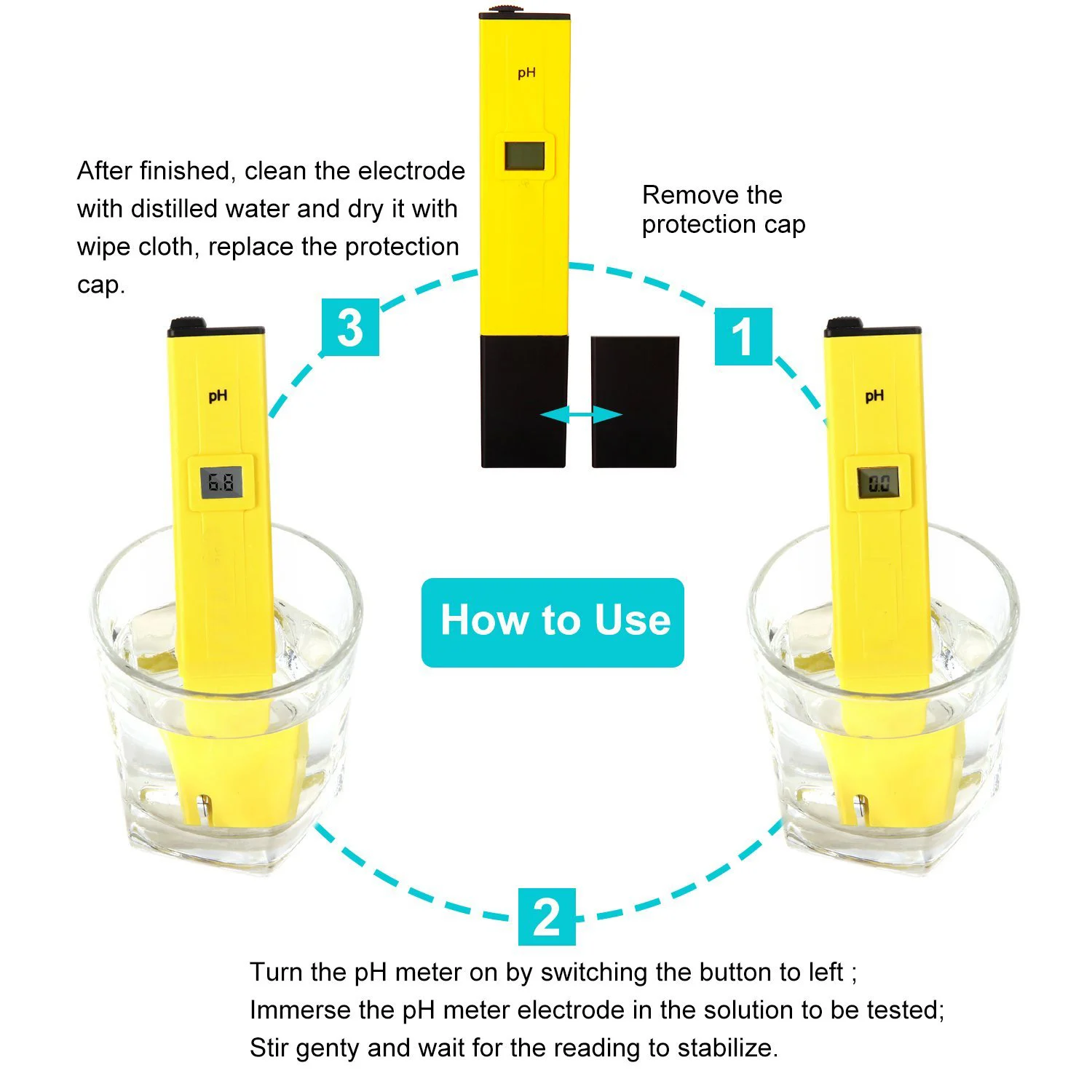 Pocket Size pH Meter Digital Water Quality Tester for Household Drinking Water