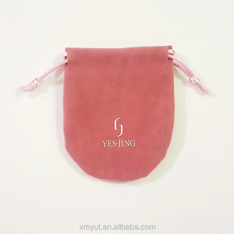 Custom Personalized White Velvet Dust Packaging Pouch Small Eco Friendly Drawstring Jewelry Bag