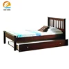 Modern environmental protect lacquer solid wood bed with pull out bed