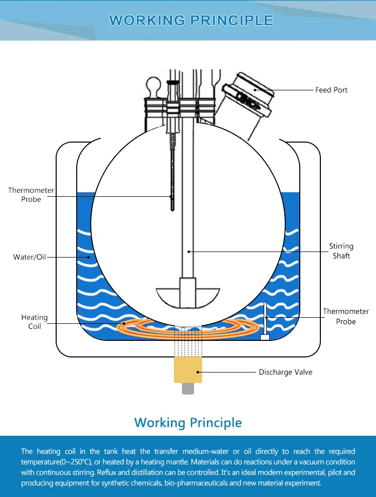 Factory Price 50L Lab Single Layer Glass Reactor