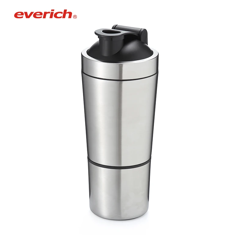 Ice Shaker Stainless Steel Insulated Water Bottle Protein Mixing Cup