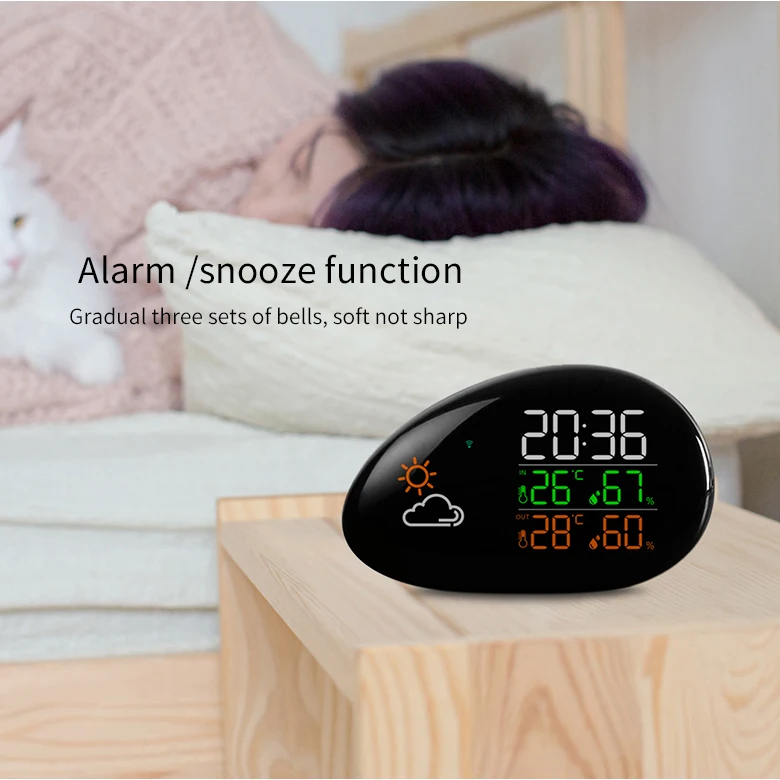 Small Led Weather Station Clock With Outdoor Sensor Buy Digital Rf