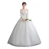 or30002a 2018 new style bride lace word shoulder long sleeve Korean style thin neat wedding dress wholesale
