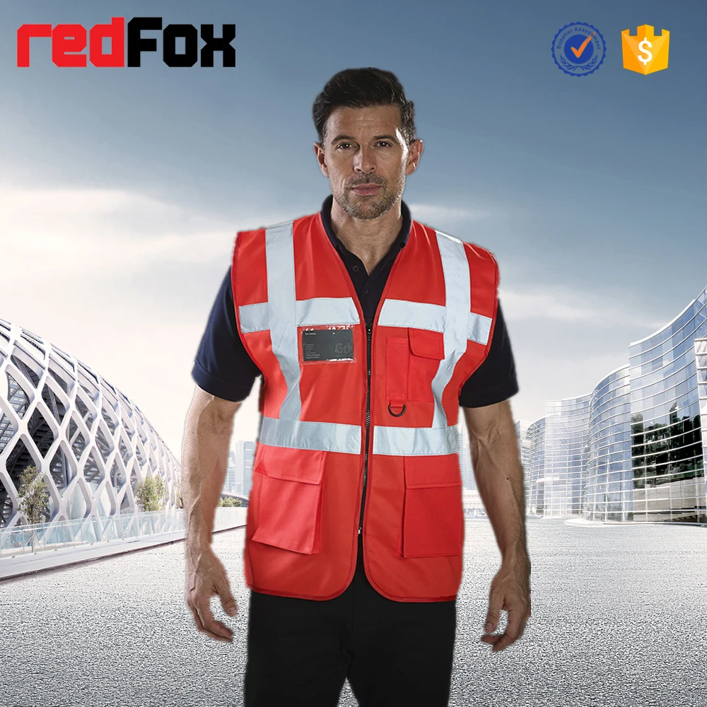 high visibility polyester work wear vest wholesale