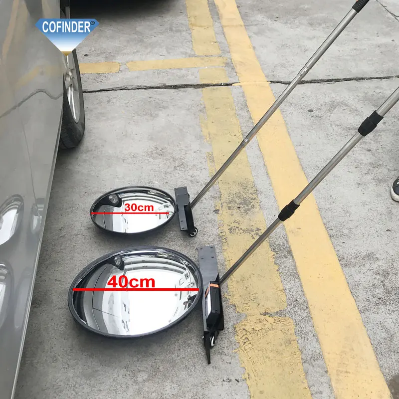 Strong Led Lighted Round Portable Under Car Convex Mirror Under Vehicle Security Inspection