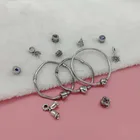 ドロップシッピングファインシルバージュエリーハートラウンドアメジスト舗装 S925 シルバービーズパン Diy