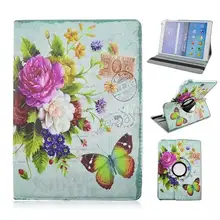 360 Rotary Beautiful Chinese Flowers Stand Folio PU Leather Tablet PC Cover Case For Samsung Galaxy Tab A 9.7 T550+stylus