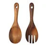 Kitchenware Accessories Salad Spoon Fork Set Serving Wood Spoon by China Supplier