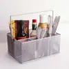 Mesh Silver Condiment Caddy / Kitchen Supply, Utensil, Napkin Holder F0210