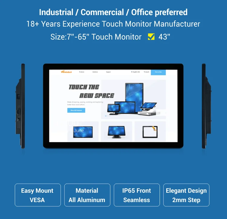 Hot sale 43inch Indoor Application touch LCD monitor