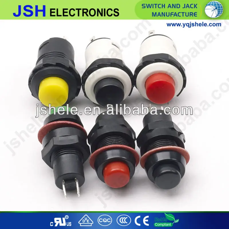 Mini 12mm 2pin Waterproof Momentary ON/OFF Push Button Round Switch colorful BSG 