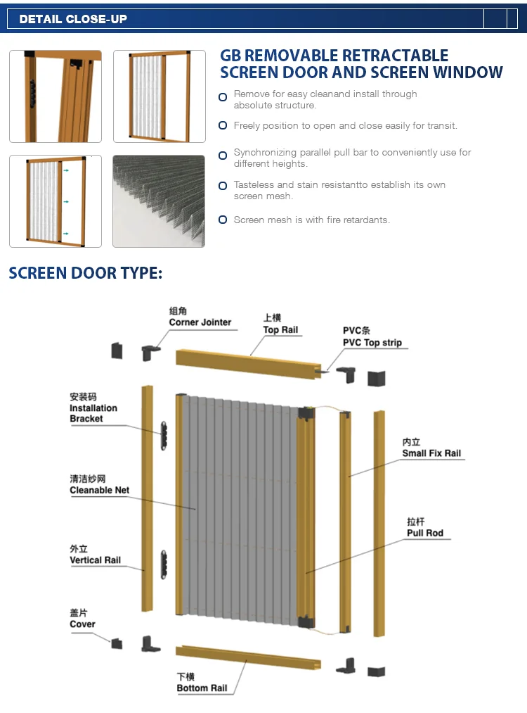 Free Sample Pleated Retractable Mosquito Net Insect Screen Windows