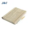 Hard cover cork elastic band extra pen holder leather notebook
