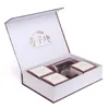 Luxury new design custom logo white cardboard gift box with foil brand magnetic closure cosmetic box