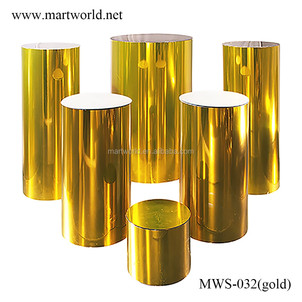 2019 Gold Plinths Round Pillars Pedestals Columns For Wedding