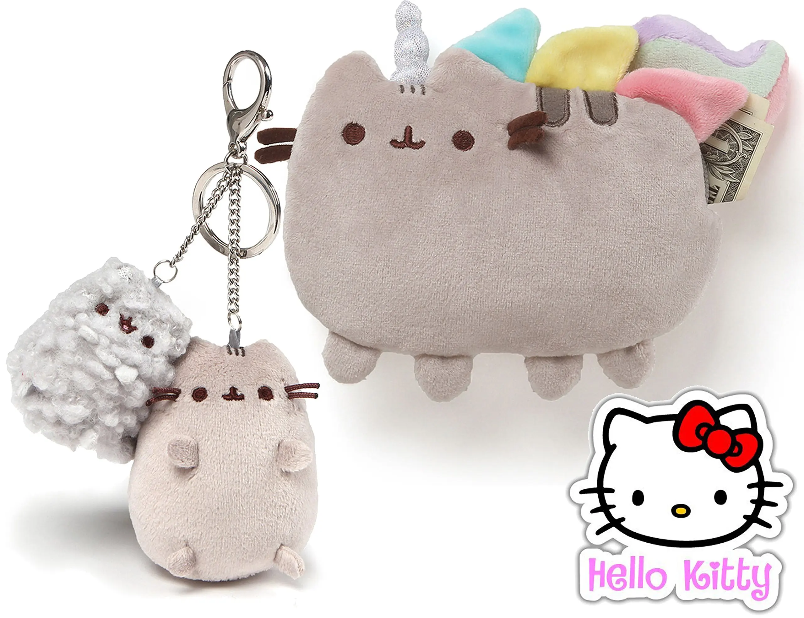 pusheen cat plush keychain