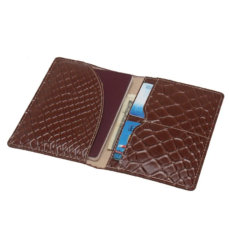 New Imitation Crocodile Leather Passport Holder Pu Cards Documents