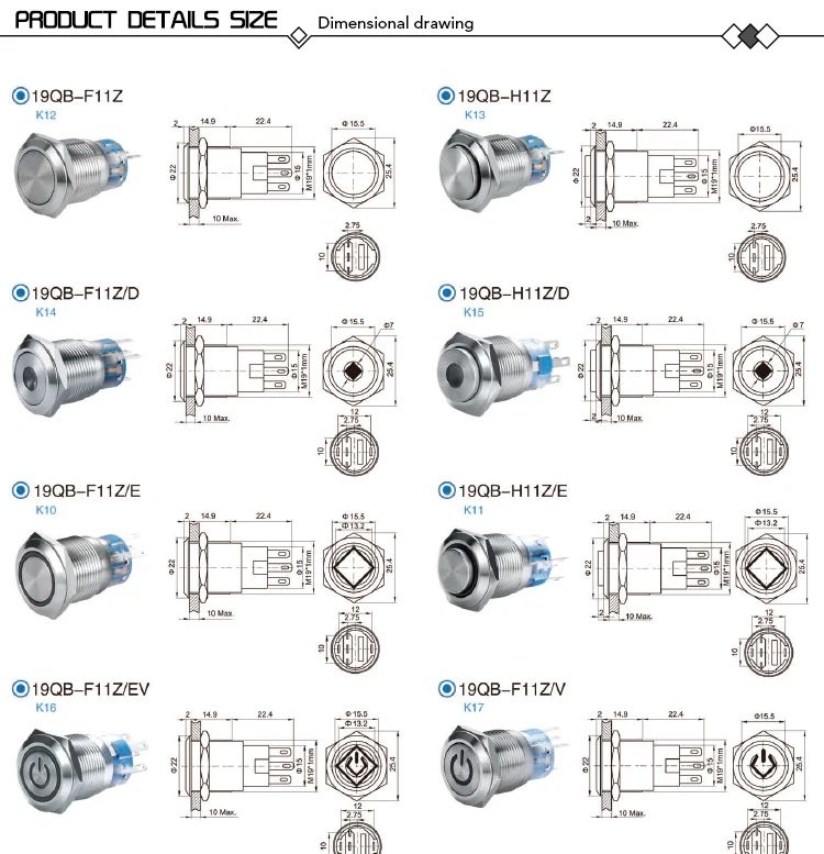 push button switch,momentary push button switch,metal push button switch,19mm push button switch,2 pin push button switch,220 volt push button switch,push switch with led,19mm momentary push button switch,19mm led push button switch