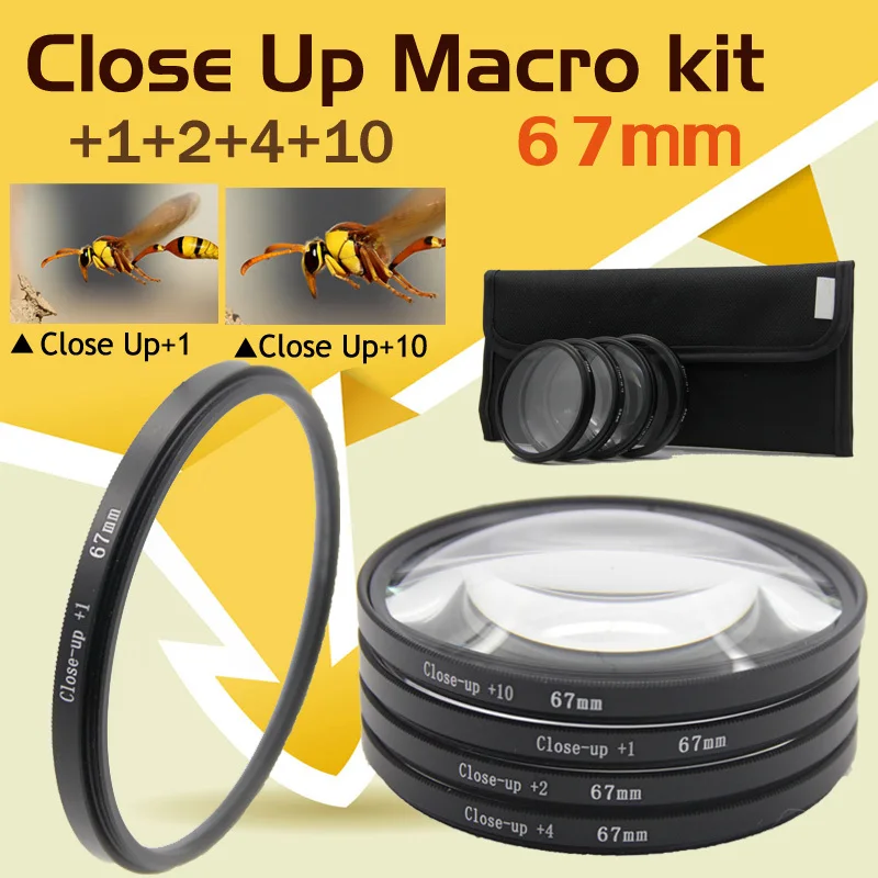 67mm Close Up Macro filter +1 +2 +4 +10 kit for Nikon lens DSLR Camera