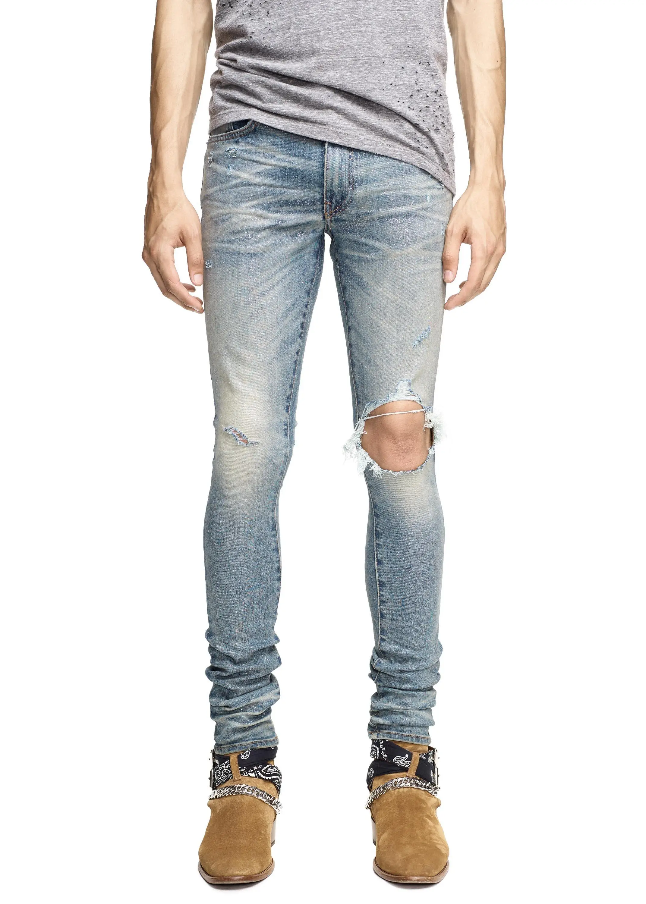 mens indigo ripped jeans