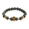 Quick Delivery Skull Green Lace Stone Custom Beaded Bracelet