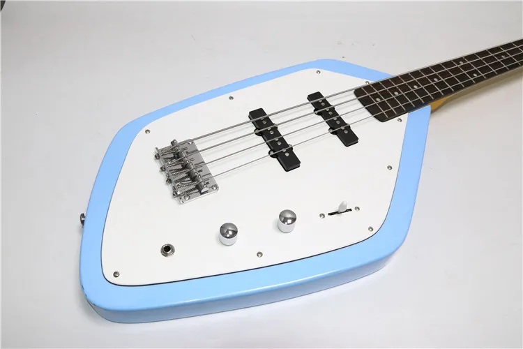 Musical Instrument 4 String Bass Wood Coffin Shaped Electric Guitar