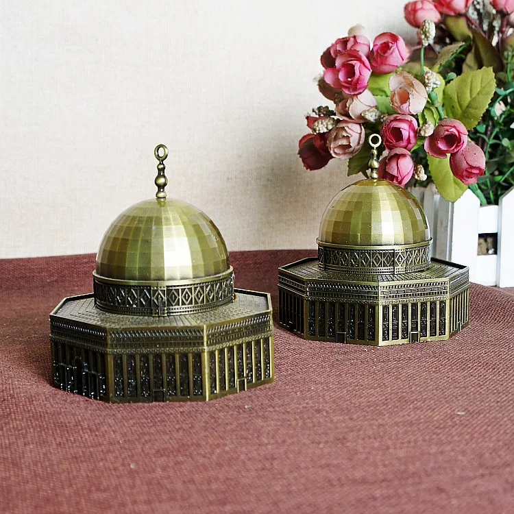 Retro famoso marco modelo arquitetônico jerusalém cúpula